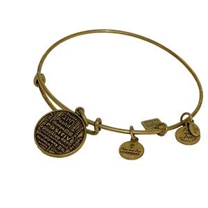 Alex and Ani Positive Is How I Live Charm Bracelet Gold Bronze Jewelry